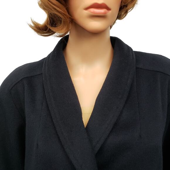 Vintage 80s Braefair Wool Pea Coat Overcoat Union Made in USA Double Breast 10 L - Picture 3 of 12